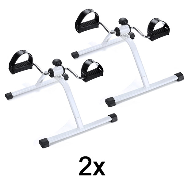 2x Mini pédalier pour bureau, canapé et chaise – Bras et jambes, résistance réglable, jusqu&rsquo;à 150 kg | PEDALORA