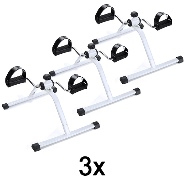 3x Mini pédalier pour bureau, canapé et chaise – Bras et jambes, résistance réglable, jusqu&rsquo;à 150 kg | PEDALORA