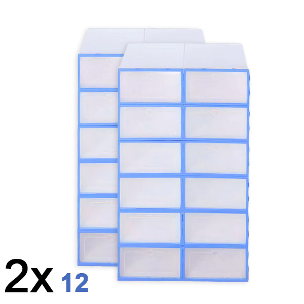 2x Boîte de rangement pour chaussures en plastique (12 pièces) | SHOEZY