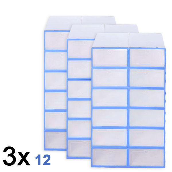 3x Boîte de rangement pour chaussures en plastique (12 pièces) | SHOEZY