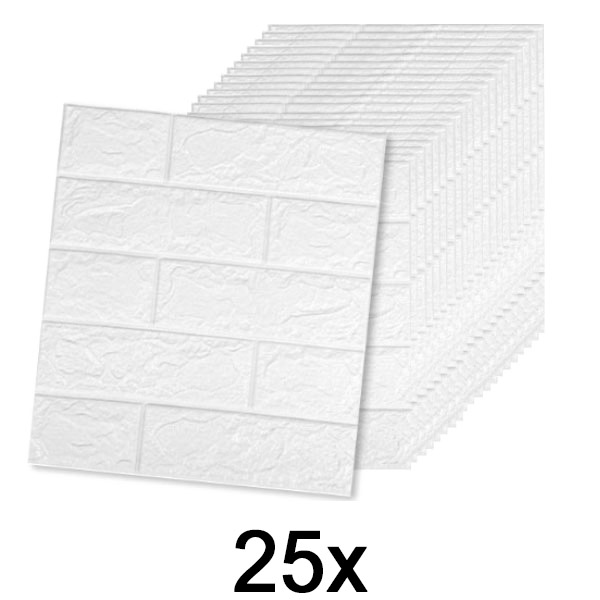 5x Papier peint autocollant avec motif 3D de briques (5 pièces) | BRICKSBY