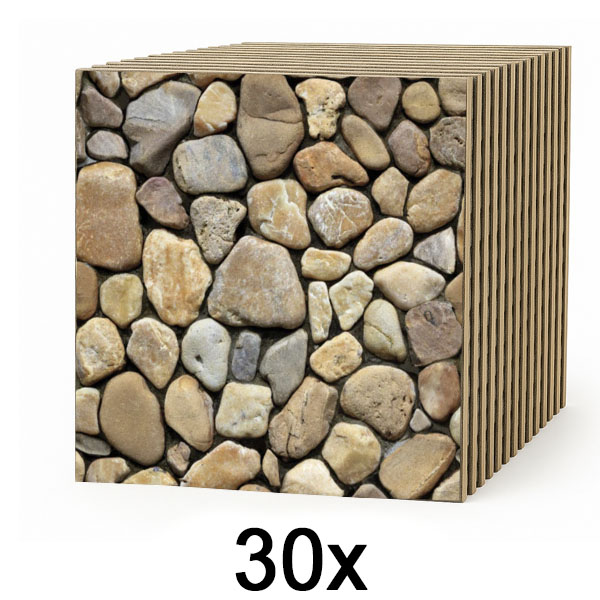 3x Papiers peints imitation pierre 3D (10 Pcs) | STONEBLOCKS 20+20 GRATUIT