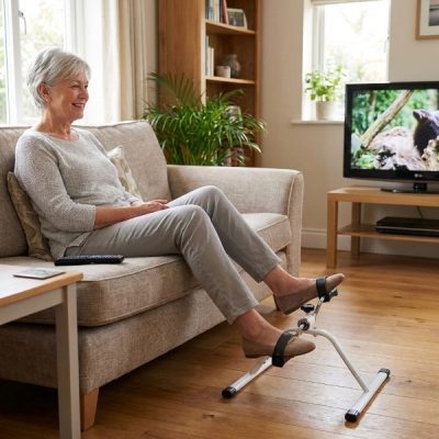 Mini pédalier pour bureau, canapé et chaise - Bras et jambes, résistance réglable, jusqu'à 150 kg | PEDALORA
