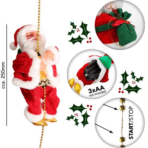 Père Noël musical grimpant